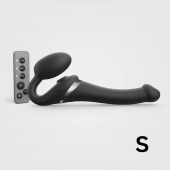 Черный безремневой страпон Multi Orgasm Size S с клиторальной стимуляцией - Strap-on-me - купить с доставкой в Волжском