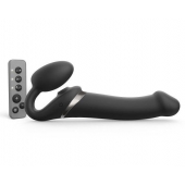 Черный безремневой страпон Multi Orgasm Size L с клиторальной стимуляцией - Strap-on-me - купить с доставкой в Волжском