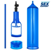 Синяя вакуумная помпа с уплотнительной насадкой - Sex Expert - в Волжском купить с доставкой