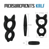 Черное двойное эрекционное кольцо Rooster Kalf - Velv or - в Волжском купить с доставкой