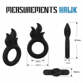 Черное эрекционное кольцо-пламя Rooster Hawk - Velv or - в Волжском купить с доставкой