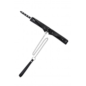 Черный кожаный ошейник-воротник с поводком - Pecado - купить с доставкой в Волжском