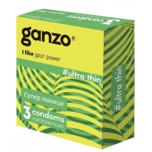 Ультратонкие презервативы Ganzo Ultra thin - 3 шт. - Ganzo - купить с доставкой в Волжском