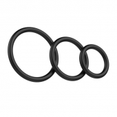Набор из 3 чёрных колец различного диаметра - Baile - в Волжском купить с доставкой