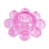 Розовое гелевое эрекционное кольцо-цветок - Toyfa Basic - в Волжском купить с доставкой