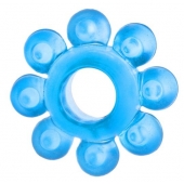 Голубая гелевая насадка-цветок - Toyfa Basic - в Волжском купить с доставкой
