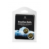 Набор из 2 шариков с массажным маслом Brazilian Balls с ледяным эффектом - Secret Play - купить с доставкой в Волжском