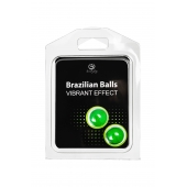 Набор из 2 шариков с массажным маслом Brazilian Balls с эффектом вибрации - Secret Play - купить с доставкой в Волжском