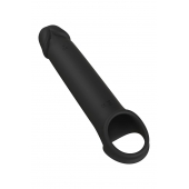 Черная насадка-удлинитель с вибрацией Vibrating Extender With Remote - Dream Toys - в Волжском купить с доставкой