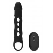 Черная насадка-удлинитель Vibrating Extender With Remote с вибрацией - Dream Toys - в Волжском купить с доставкой
