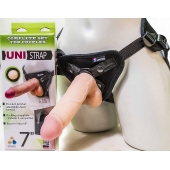 Страпон-унисекс с двумя насадками UNI strap 7  Harness - 19 и 16 см. - LOVETOY (А-Полимер) - купить с доставкой в Волжском