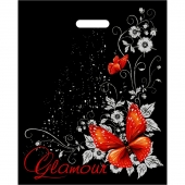 Черный пакет Glamour с вырубной ручкой (38х47 см) - Сима-Ленд - купить с доставкой в Волжском