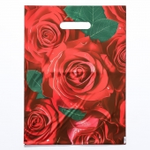 Пакет с цветочным принтом и вырубной ручкой (30х40 см) - Сима-Ленд - купить с доставкой в Волжском