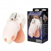 Белая клетка для пениса Silicone Small 2 in Cock Cage With Ball Divider - BlueLine - купить с доставкой в Волжском