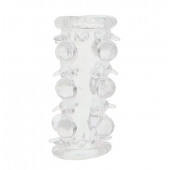 Прозрачная насадка на пенис с шипами и бугорками JELLY JOY LUST CLUSTER CLEAR - Dream Toys - в Волжском купить с доставкой