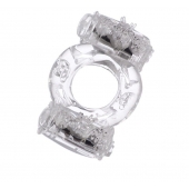 Прозрачное виброкольцо с двумя вибропульками - Toyfa Basic - в Волжском купить с доставкой