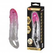 Прозрачная насадка-удлинитель с подхватом мошонки Odes - 17,5 см. - Baile - в Волжском купить с доставкой