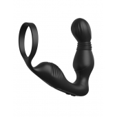 Черный вибростимулятор простаты с эрекционным кольцом Ass-Gasm Pro P-Spot Milker - Pipedream - в Волжском купить с доставкой