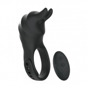 Черное эрекционное кольцо Usagi с ушками и пультом ДУ - BeYourLover - в Волжском купить с доставкой