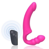 Розовый безремневой страпон Straples Strap-On Dildo - Erokay - купить с доставкой в Волжском