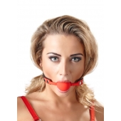 Силиконовый кляп-шар на чёрных ремешках Red Gag silicone - Orion - купить с доставкой в Волжском