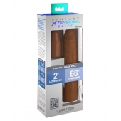 Коричневая насадка на член 2  Silicone X-tension - 20,3 см. - Pipedream - в Волжском купить с доставкой