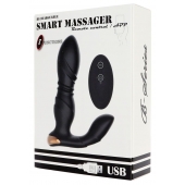 Черный L-образный вибромассажер простаты с пультом ДУ - Boys of Toys - в Волжском купить с доставкой