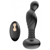 Черный массажер простаты с вибрацей и возвратно-поступательными движениями - Boys of Toys - в Волжском купить с доставкой