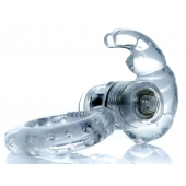 Прозрачное эрекционное виброкольцо с клиторальным зайчиком - Boys of Toys - в Волжском купить с доставкой