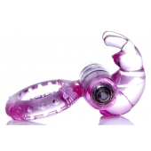 Розовое эрекционное виброкольцо с клиторальным зайчиком - Boys of Toys - в Волжском купить с доставкой