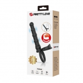 Черная насадка на член для двойного проникновения Tatum с вибрацией - Baile - купить с доставкой в Волжском