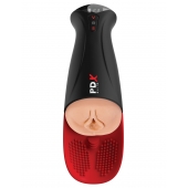 Телесный мастурбатор-вагина в черной колбе с вибрацией Fuck-O-Matic Pro XL - Pipedream - в Волжском купить с доставкой