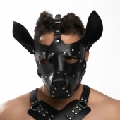 Черная кожаная маска «Собака» - Crazy Handmade - купить с доставкой в Волжском