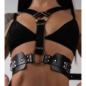 Черная кожаная двусторонняя портупея - Crazy Handmade - купить с доставкой в Волжском