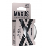 Черные утолщенные презервативы MAXUS Extra Strong с железным кейсом - 3 шт. - Maxus - купить с доставкой в Волжском