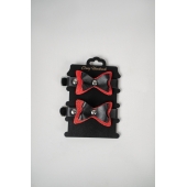 Черно-красные кожаные наручники с бантиками - Crazy Handmade - купить с доставкой в Волжском