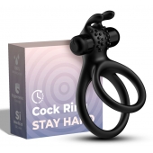 Черное эрекционное виброкольцо с подхватом мошонки Stay Hard - Boys of Toys - в Волжском купить с доставкой