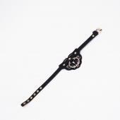 Черный чокер с клепками и золотистой фурнитурой - Crazy Handmade - купить с доставкой в Волжском