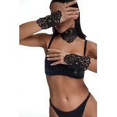 Фигурный набор для БДСМ-игр с узорами и золотистой фурнитурой - Crazy Handmade - купить с доставкой в Волжском