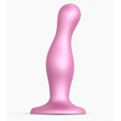 Розовая насадка Strap-On-Me Dildo Plug Curvy size M - Strap-on-me - купить с доставкой в Волжском