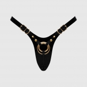 Черный пояс для фиксации насадок Strap-On-Me Leatherette Harness Fabulous - Strap-on-me - купить с доставкой в Волжском