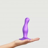 Фиолетовая насадка Strap-On-Me Dildo Plug Curvy size S - Strap-on-me - купить с доставкой в Волжском