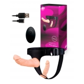 Женский страпон с 2 насадками, вибрацией и пультом ДУ - Erowoman-Eroman - купить с доставкой в Волжском