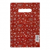 Красный подарочный новогодний пакет с вырубной ручкой (20х30 см) - Сима-Ленд - купить с доставкой в Волжском