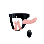 Женский страпон с 3 насадками и вибрацией - Erowoman-Eroman - купить с доставкой в Волжском