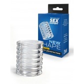 Прозрачная сквозная насадка на пенис с ребрышками - Sex Expert - в Волжском купить с доставкой