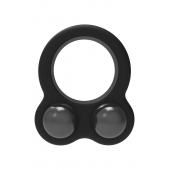 Черное эрекционное кольцо с утяжелителями Cockring Dual Weight - Dream Toys - в Волжском купить с доставкой