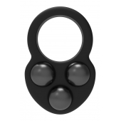 Черное эрекционное кольцо с утяжелителями - Dream Toys - в Волжском купить с доставкой