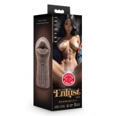 Коричневый мастурбатор-ротик Krystal Vibrating Masturbator - Blush Novelties - в Волжском купить с доставкой