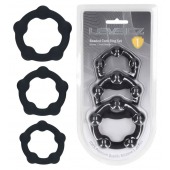 Набор из 3 эрекционных колец Beaded Silicone Cockring Set - Shots Media BV - в Волжском купить с доставкой